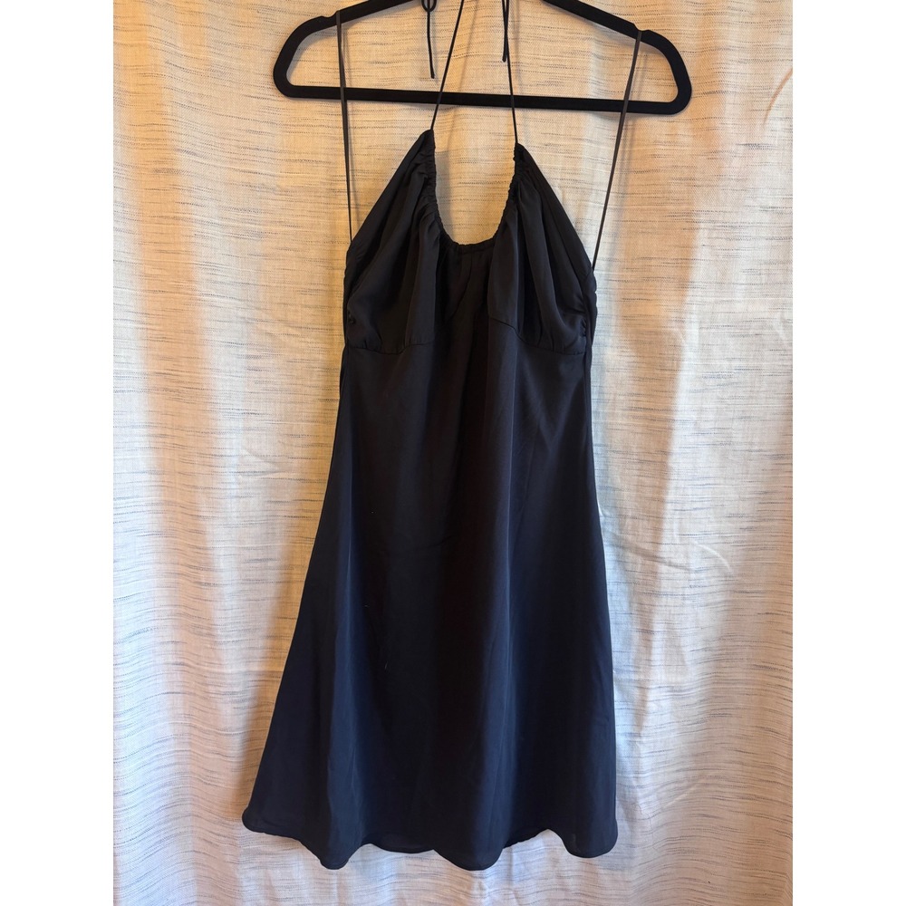 Abercrombie & Fitch Black Halter Mini Dress Open Back NWT Size Medium Tall